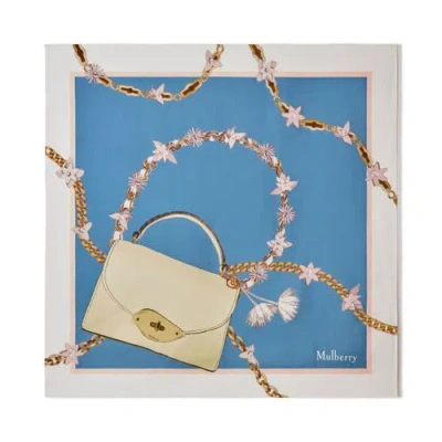 Mulberry Silk Lana Bag & Chains Square Scarf In Blue