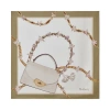 Mulberry Silk Lana Bag & Chains Square Scarf In Eggshell-blossom Pin