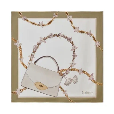 Mulberry Silk Lana Bag & Chains Square Scarf In Neutral