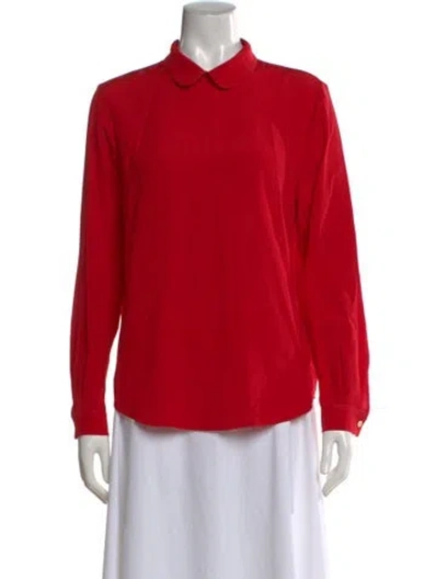 Pre-owned Mulberry Silk Long Sleeve Top In Red