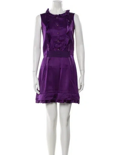 Pre-owned Mulberry Silk Mini Dress In Purple