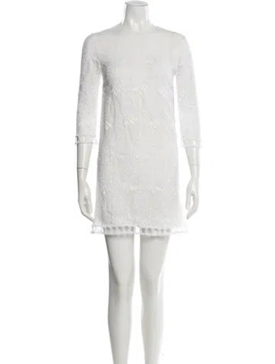 Pre-owned Mulberry Silk Mini Dress In White
