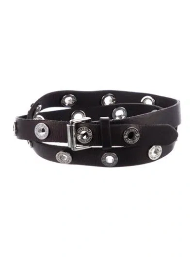 Pre-owned Mulberry Skinny Leather Belt In Black