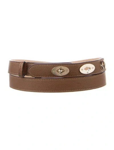 Pre-owned Mulberry Skinny Leather Belt In Brown