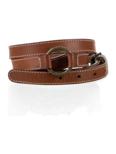 Pre-owned Mulberry Skinny Leather Belt In Brown