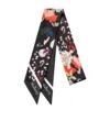 Mulberry Winter Floral Skinny Scarf In Black