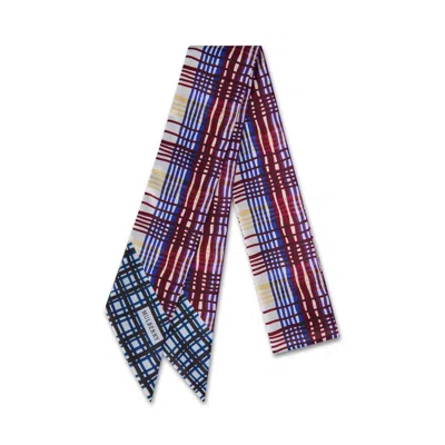 Mulberry Skinny Scarf In Amethyst & Butter Recycled Polyester