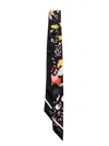 Mulberry Winter Floral Skinny Scarf In Black