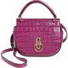Mulberry Small Amberley Croc Embossed Leather Satchel In Purple