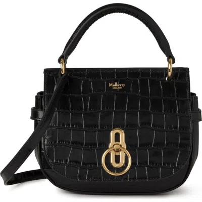 Mulberry Small Amberley Croc Embossed Leather Satchel