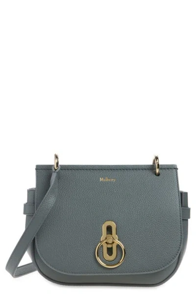 Mulberry Small Amberley Leather Satchel In Foggy Grey