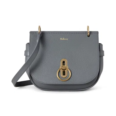 Mulberry Small Amberley Satchel In Foggy Grey Small Classic Grain