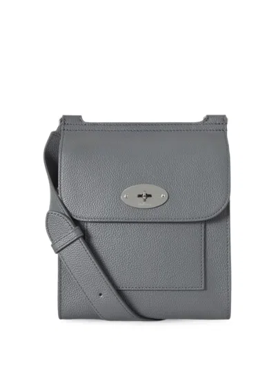 Mulberry Small Antony Grained Leather Messenger Bag In Blue