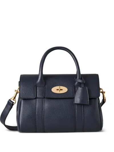 Mulberry Small Bayswater Leather Tote Bag In Blue