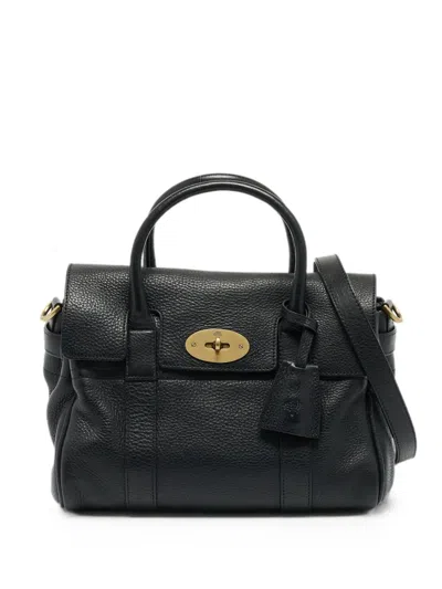 Pre-owned Mulberry Small Bayswater Postman's Lock Tote Bag In Black