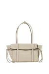 Mulberry 'small Bayswater' White Shoulder Bag With Laminated Logo In Grey