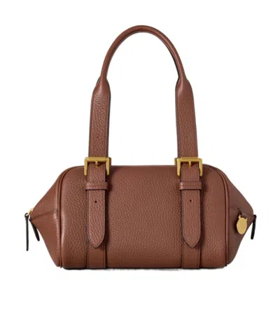 Mulberry Small Boston Bright Oak Heavy Grain In Brown