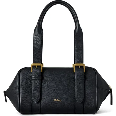 Mulberry Small Boston Heavy Grain Top Handle Bag In Black