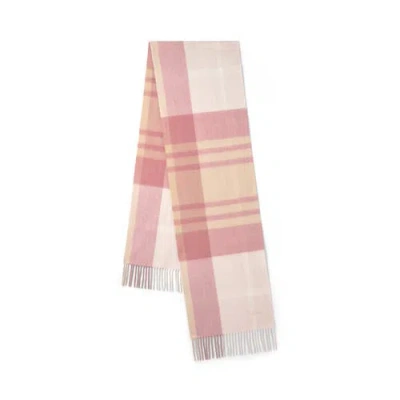 Mulberry Small Check Merino Wool Scarf In Pink