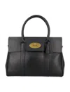 Mulberry Small Classic Grain Leather Bayswater Bag In Black-brass