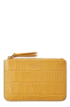 MULBERRY SMALL CROC EMBOSSED LEATHER ZIP POUCH