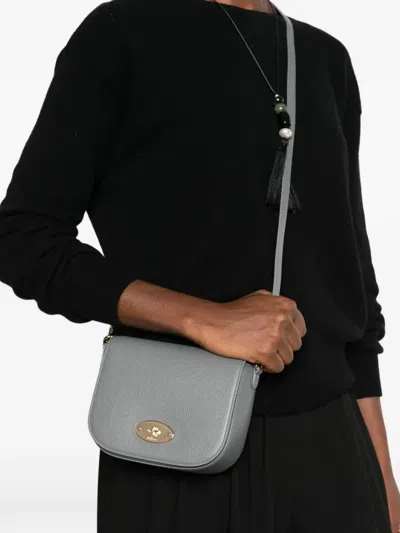 Mulberry Small Darley Grain Leather Shoulder Bag In Grey