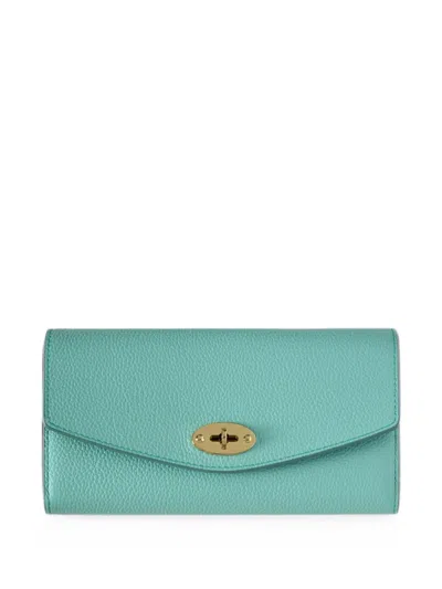 Mulberry Small Darley Grained Leather Wallet In Blue
