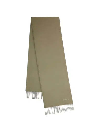 Mulberry Small Fringed Logo-embroidered Scarf In Green