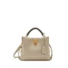 Mulberry Small Iris Leather Top Handle Bag In Chalk-midnight