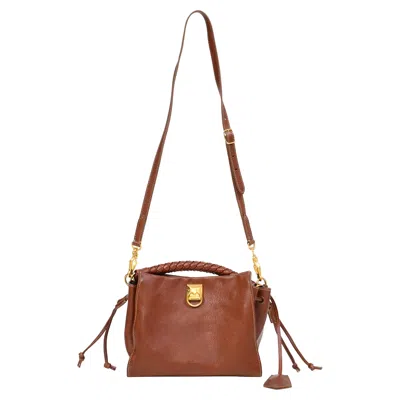 Mulberry Small Iris Shoulder Bag With Braided Detail In Brown Leather