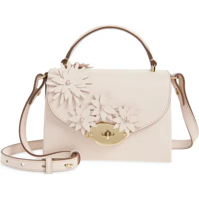 Mulberry Small Lana Floral Appliqué Leather Top Handle Bag In Blossom Pink