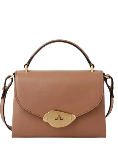 Mulberry Small Lana Leather Top-handle Bag In Brown