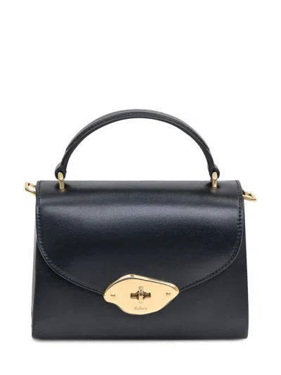 Mulberry Small Lana Top Handle High Gloss Leather In Black