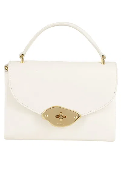 Mulberry Small Lana Top Handle High Gloss Leather In Eggshell
