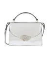 Mulberry Lana High Gloss Leather Top Handle Bag In White