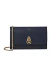 Mulberry Small Leather Amberley Clutch Bag In Blue