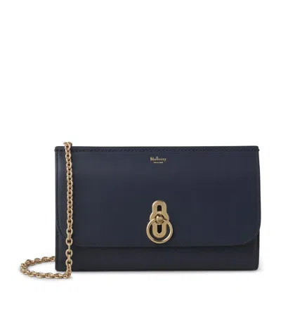 Mulberry Small Leather Amberley Clutch Bag In Blue