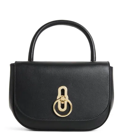 Mulberry Small Leather Amberley Top-handle Bag In Black