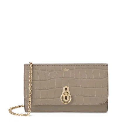Mulberry Small Leather Amberly Clutch Bag In Neutral