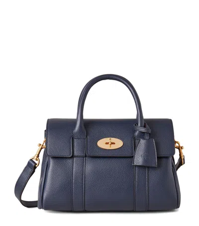Mulberry Small Leather Bayswater Satchel Bag In Blue