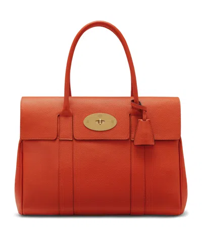 Mulberry Small Leather Bayswater Top-handle Bag In Orange