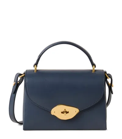 Mulberry Small Leather Lana Top-handle Bag In Blue