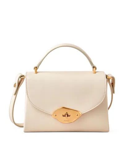 Mulberry Small Leather Lana Top-handle Bag In Neutral