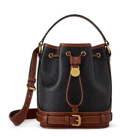 Mulberry Small Leather-trim Bucket Bag In Black