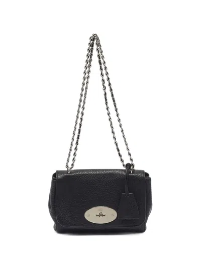 Pre-owned Mulberry Small Lily Postman's Lock Shoulder Bag In Black