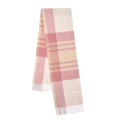Mulberry Small Merino Check Scarf In Pink