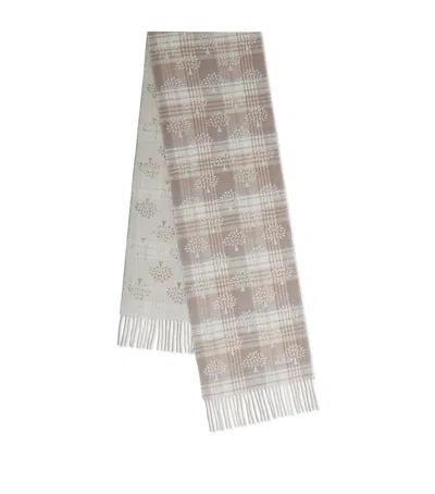 Mulberry Small Merino Check Tree Scarf In Brown