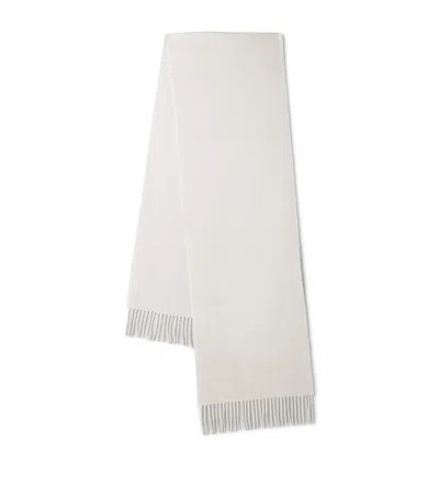 Mulberry Small Merino Wool Scarf In White
