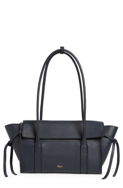 Mulberry Small Minimal Bayswater Leather Satchel In Night Sky