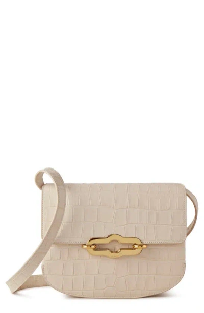 Mulberry Small Pimlico Shiny Croc Embossed Leather Satchel In Neutrals